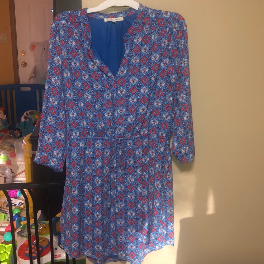 Shirt dress red white and blue